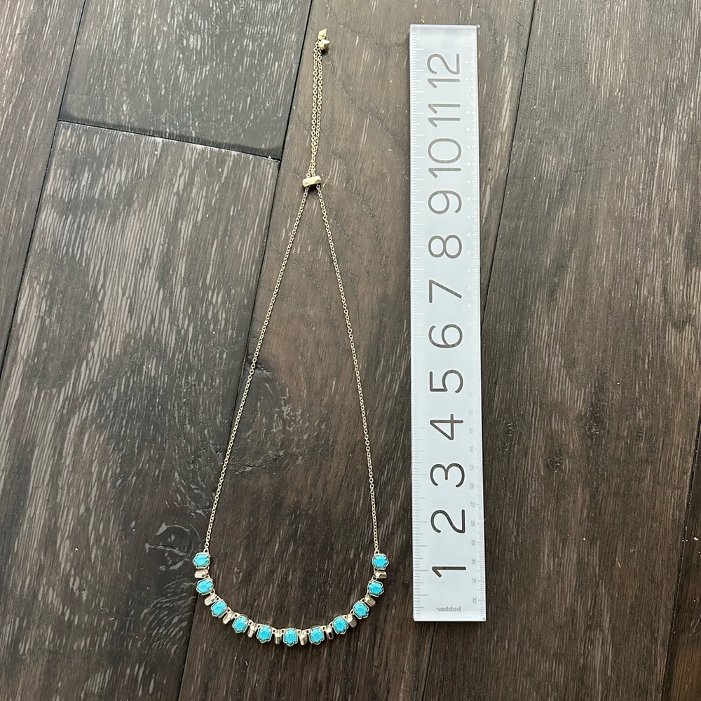 Kendra Scott turquoise and gold adjustable necklace